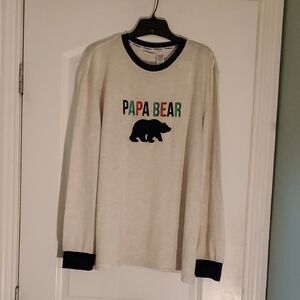 Dearfoams Cozy Comfort White and Navy Shirt